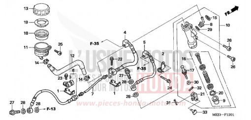 RR. BRAKE MASTER CYLINDER (CB1300A/SA) CB1300SA5 de 2005